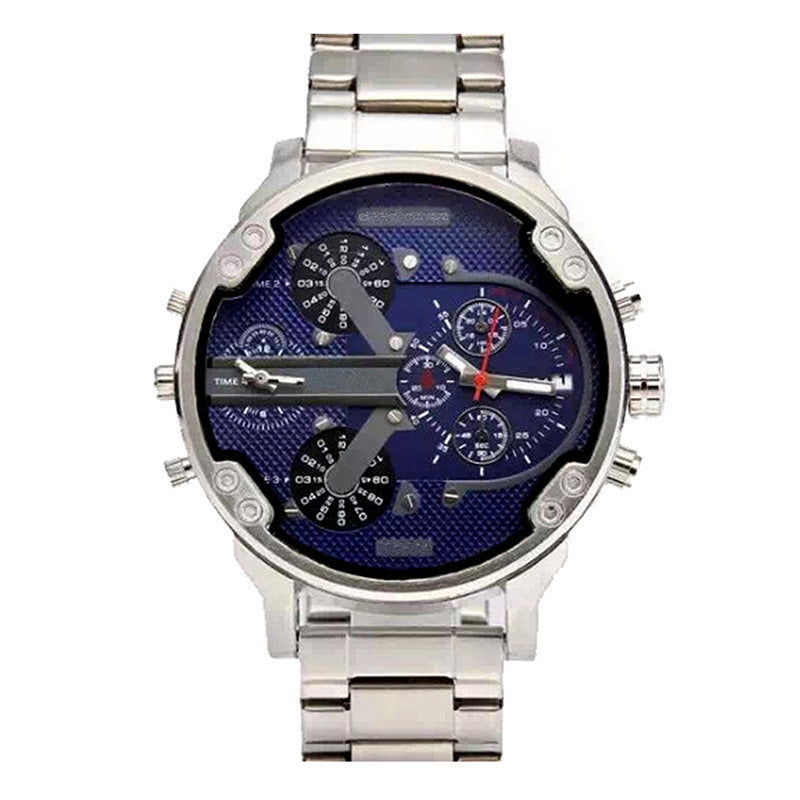 Men's Watch Personality Big Dial Trend Watch Stainless Steel Band Quartz Watch