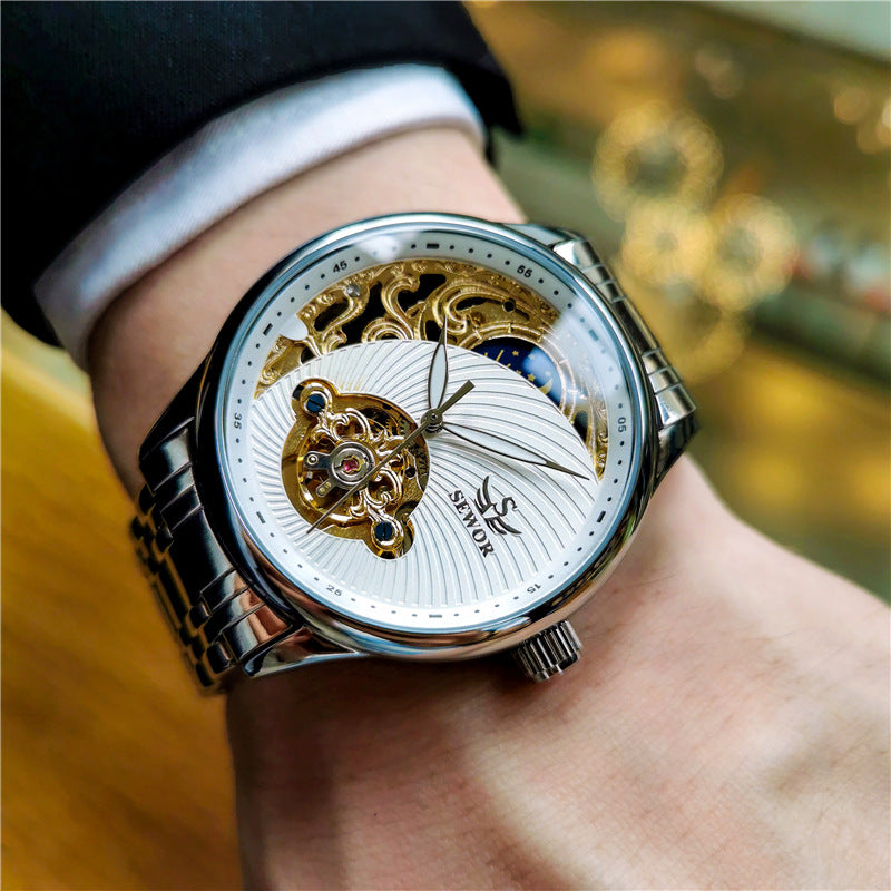 Automatic Mechanical Watch Men's Watch Skeleton Tourbillon Luminous