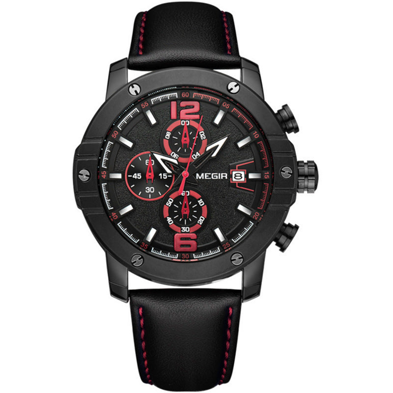 Multifunctional Chronograph Waterproof Calendar Men's Quartz Watch