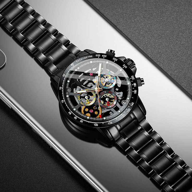 Double-sided Hollow Stainless Steel Automatic Mechanical Watch