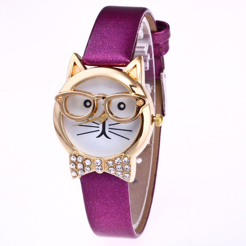 Light board mechanical cat glasses watch