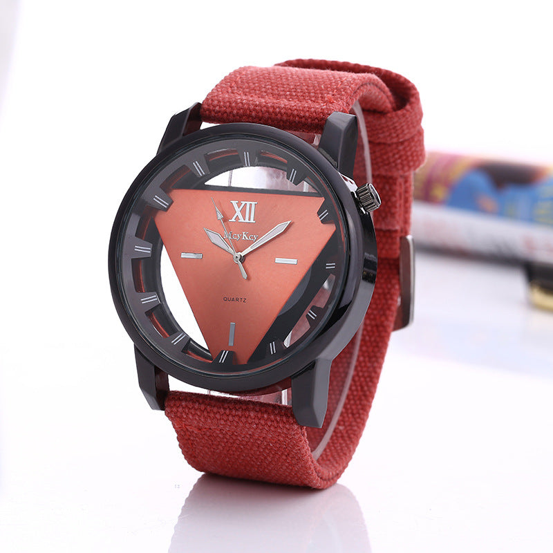 Factory direct fashion quartz watch men's canvas belt