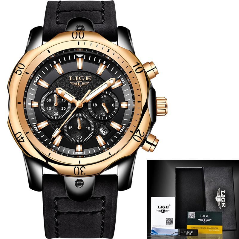 LIGE men's quartz watch