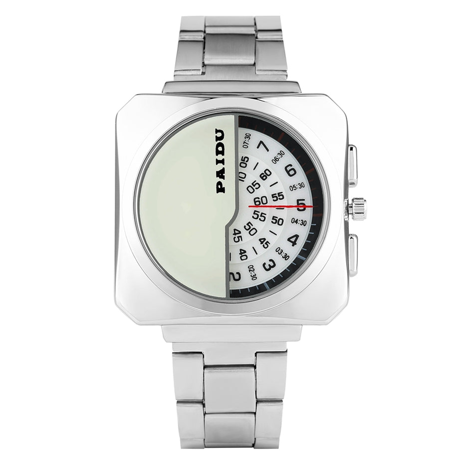 Creative dial steel band watch