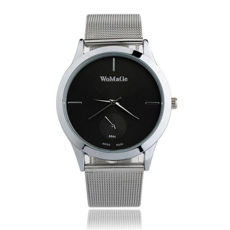 Fashion Alloy Belt Mesh Watch Unisex women's watches