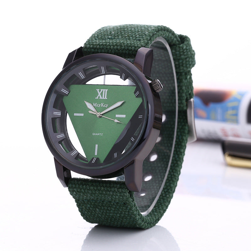 Factory direct fashion quartz watch men's canvas belt