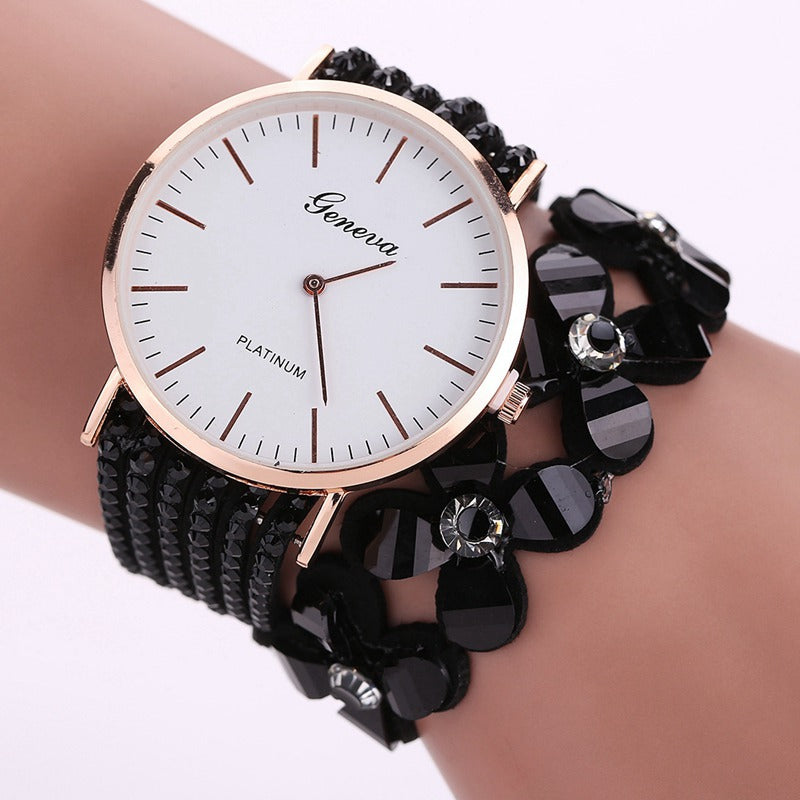 Fashion Geneva Flowers Watches Women Dress