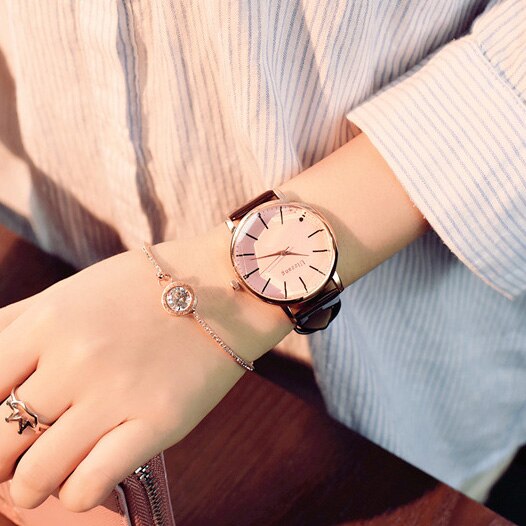 Polygonal mirror ladies watch