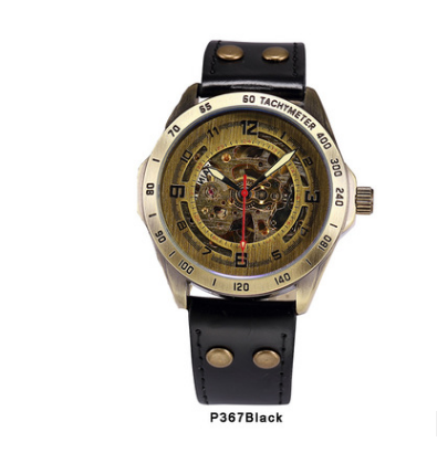 Casual hollow nostalgic style automatic mechanical watch