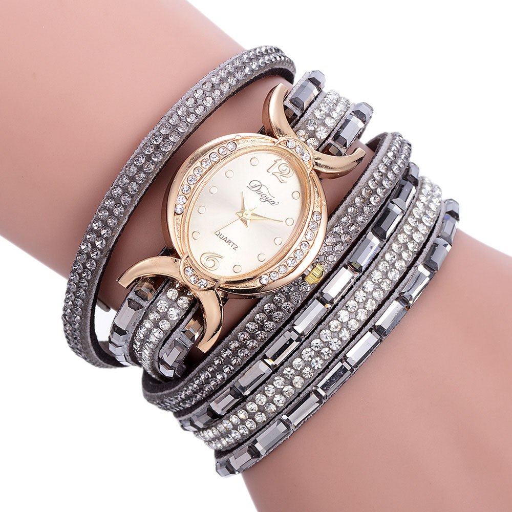 New Casual Rhinestone Watch Dress Ladies Bracelet Watch