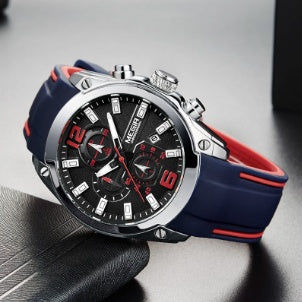 Multifunctional timekeeping sports men's silicone with quartz men's watch