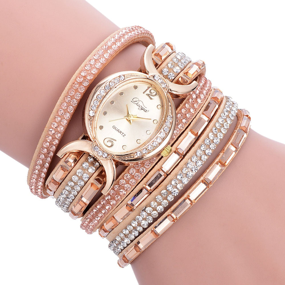 New Casual Rhinestone Watch Dress Ladies Bracelet Watch