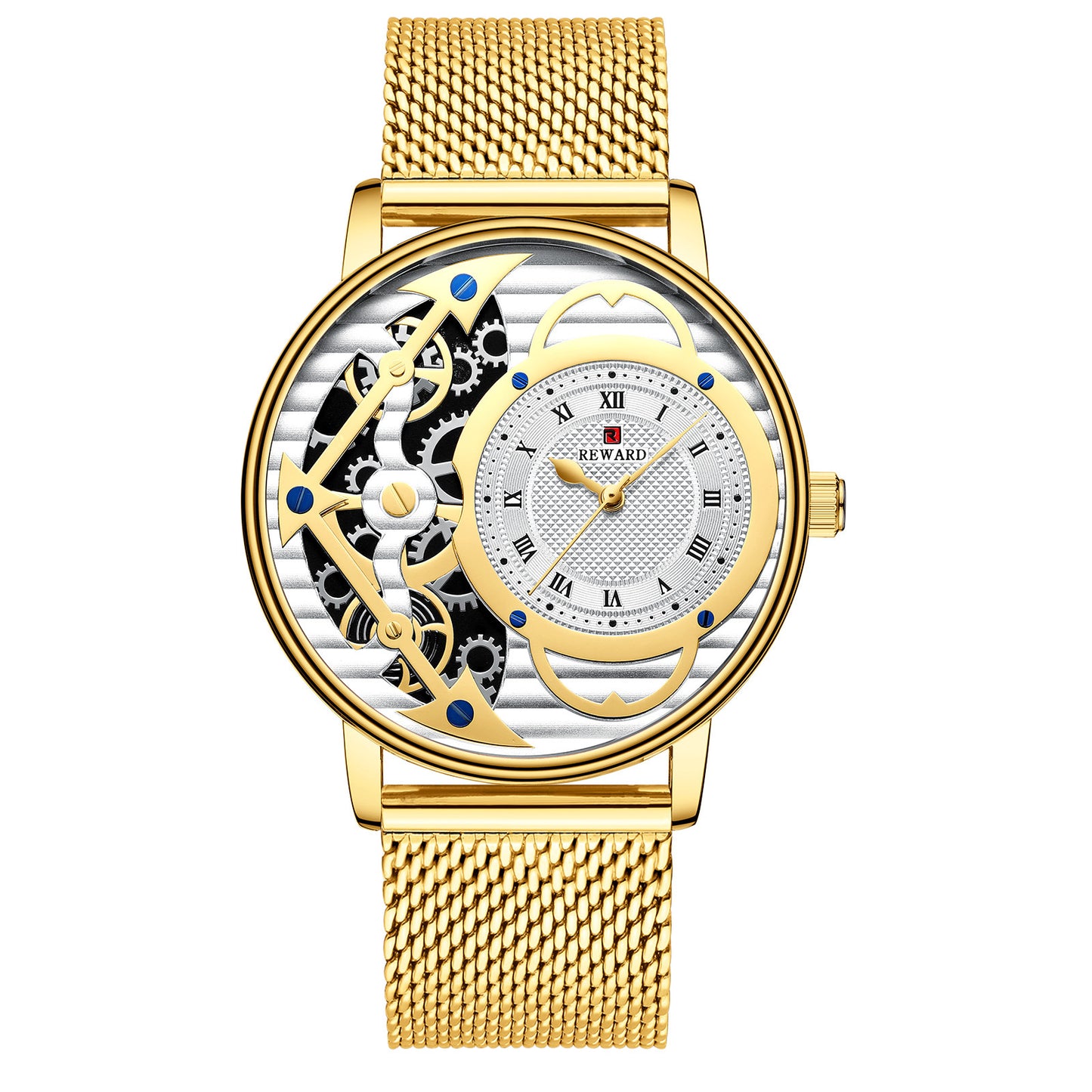 Mesh belt imitation mechanical watch