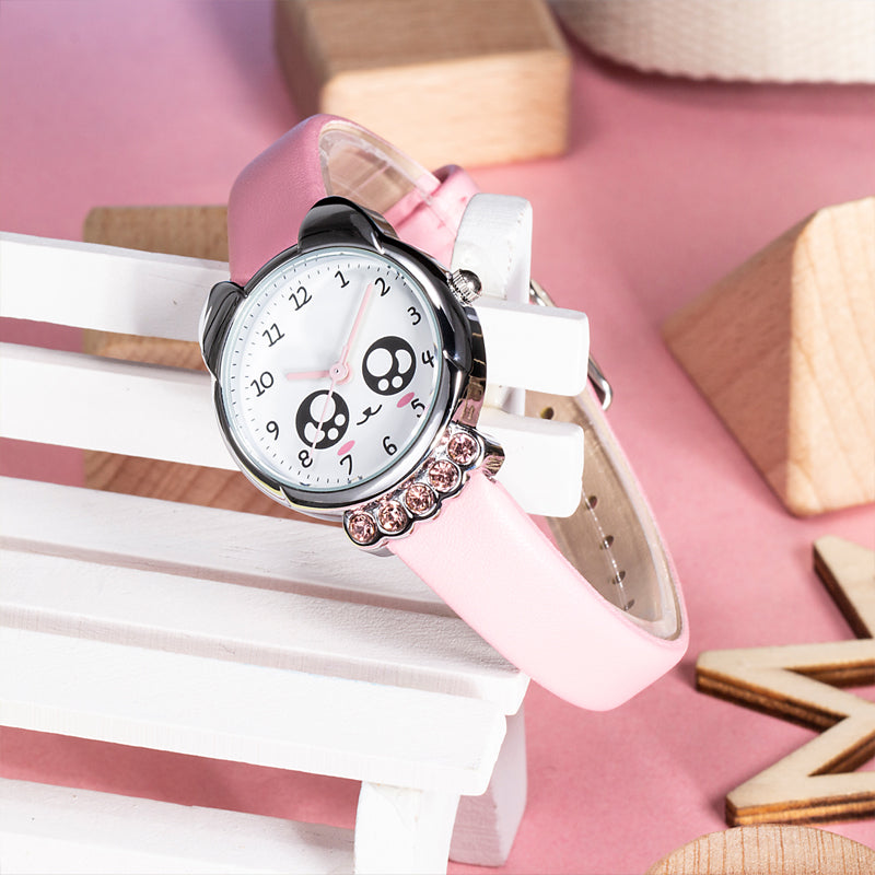 Cute cartoon belt simple rhinestone watch