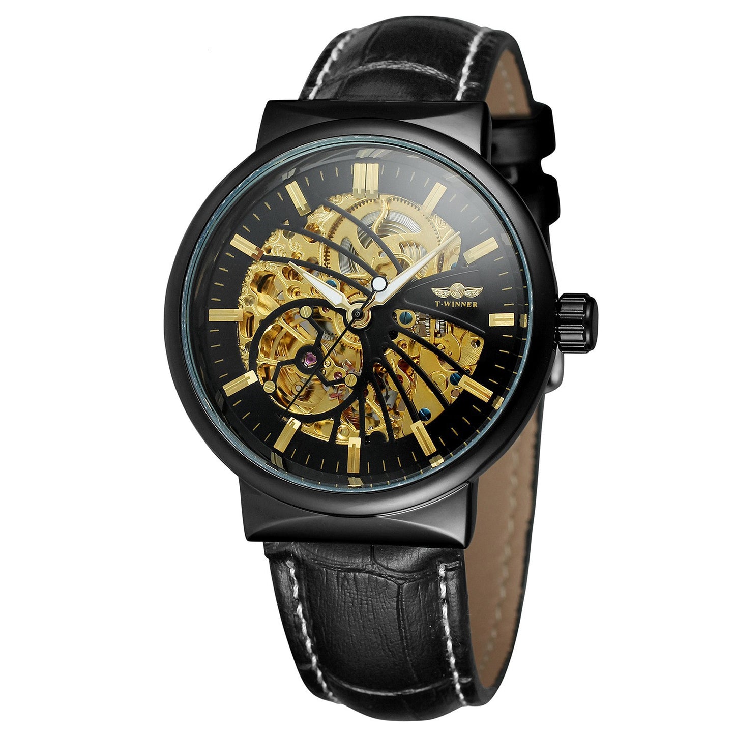 Fully hollow men's automatic mechanical watch