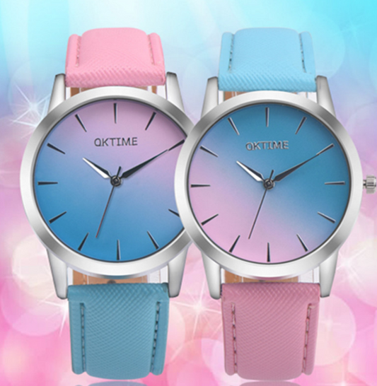 Fashion Casual Retro Rainbow Design Watch Women