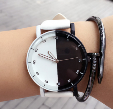 Black and white mosaic Harajuku creative watch