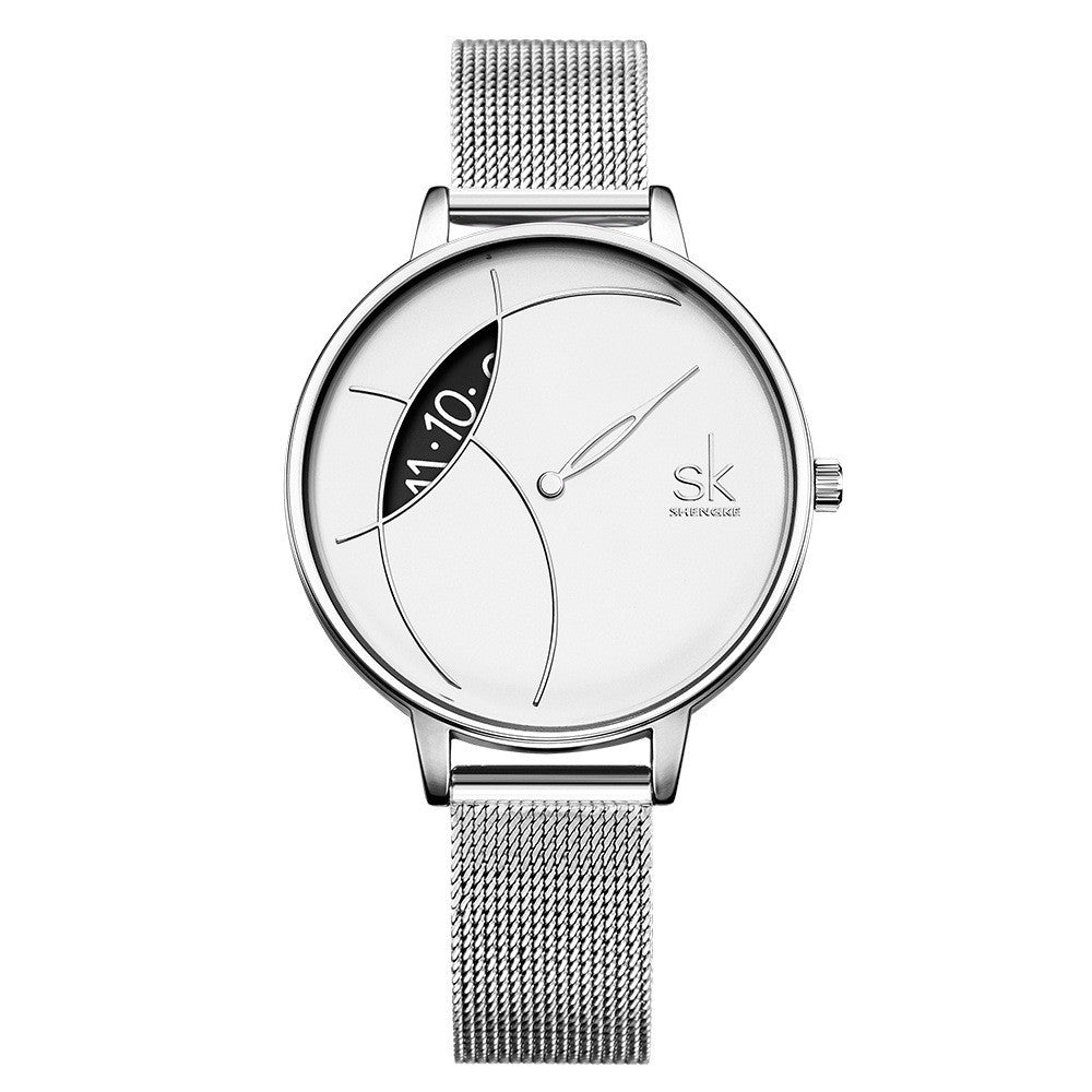 Mesh belt ladies watch simple ladies