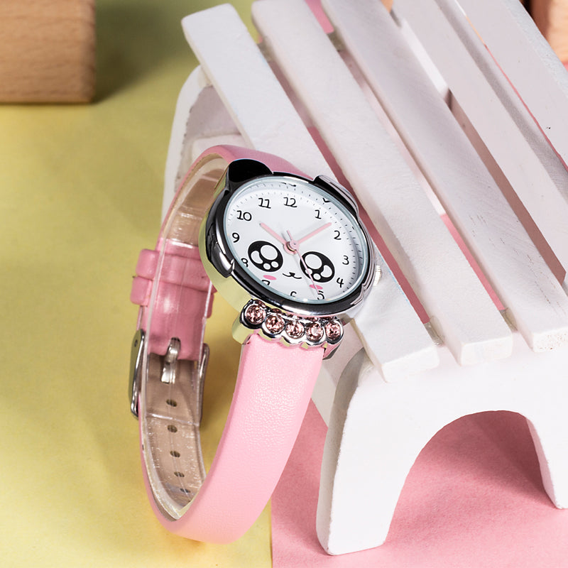 Cute cartoon belt simple rhinestone watch