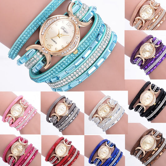 New Casual Rhinestone Watch Dress Ladies Bracelet Watch