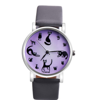 Explosive cat light skin girl belt watch small lazy animal quartz watch