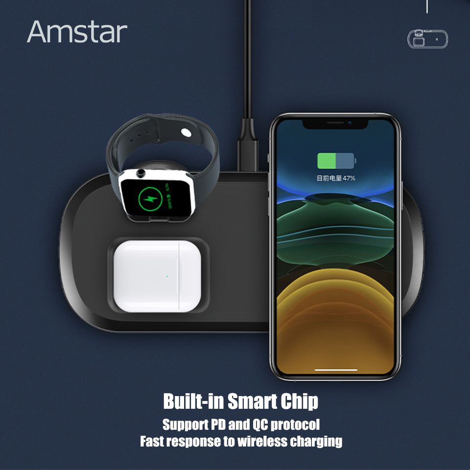 Three-in-one Wireless Charger Headphone Watch Multi-function Wireless Charger