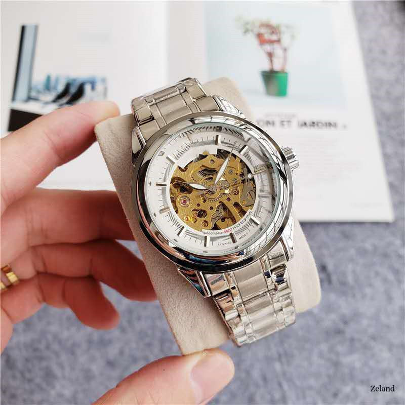 Men's Steel Band Hollow Mechanical Watch