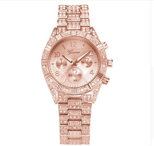 Women Crystal Quartz Analog Wrist Watch Fashion Stainless Steel
