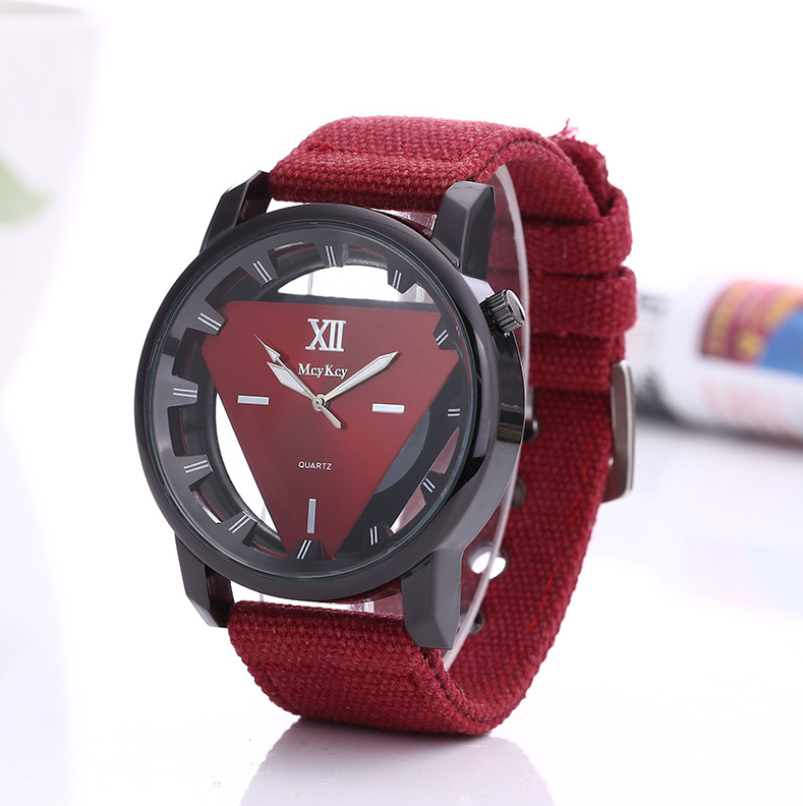 Factory direct fashion quartz watch men's canvas belt