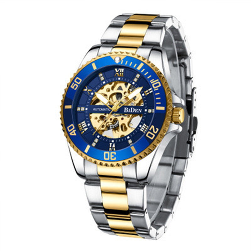 Mechanical Hollow Waterproof Luminous Steel Band Watch