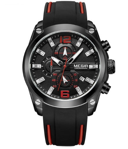 Multifunctional timekeeping sports men's silicone with quartz men's watch