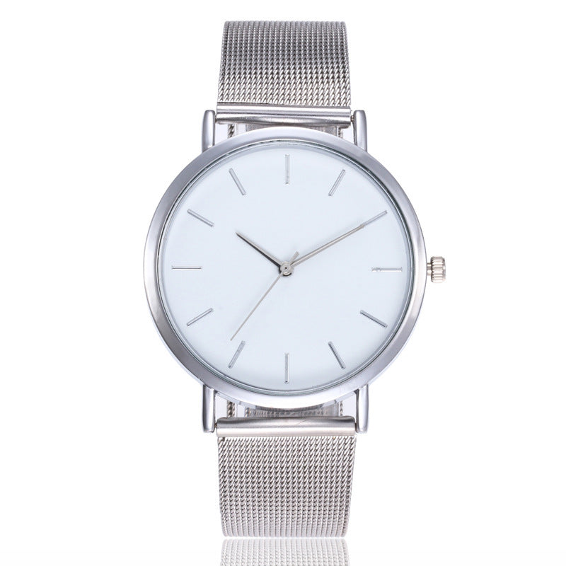 Simple alloy mesh belt watch