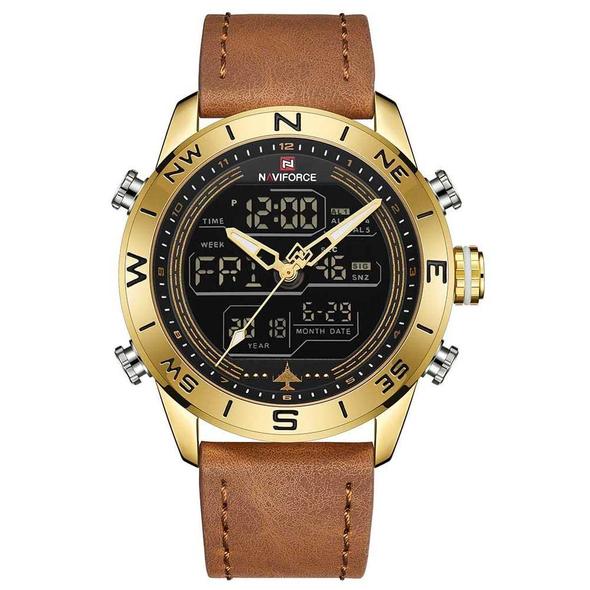 NAVIFORCE 9144 Fashion Gold Men Sport Watches Mens