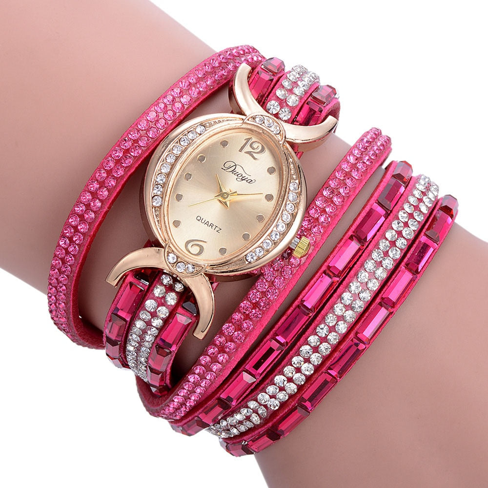 New Casual Rhinestone Watch Dress Ladies Bracelet Watch