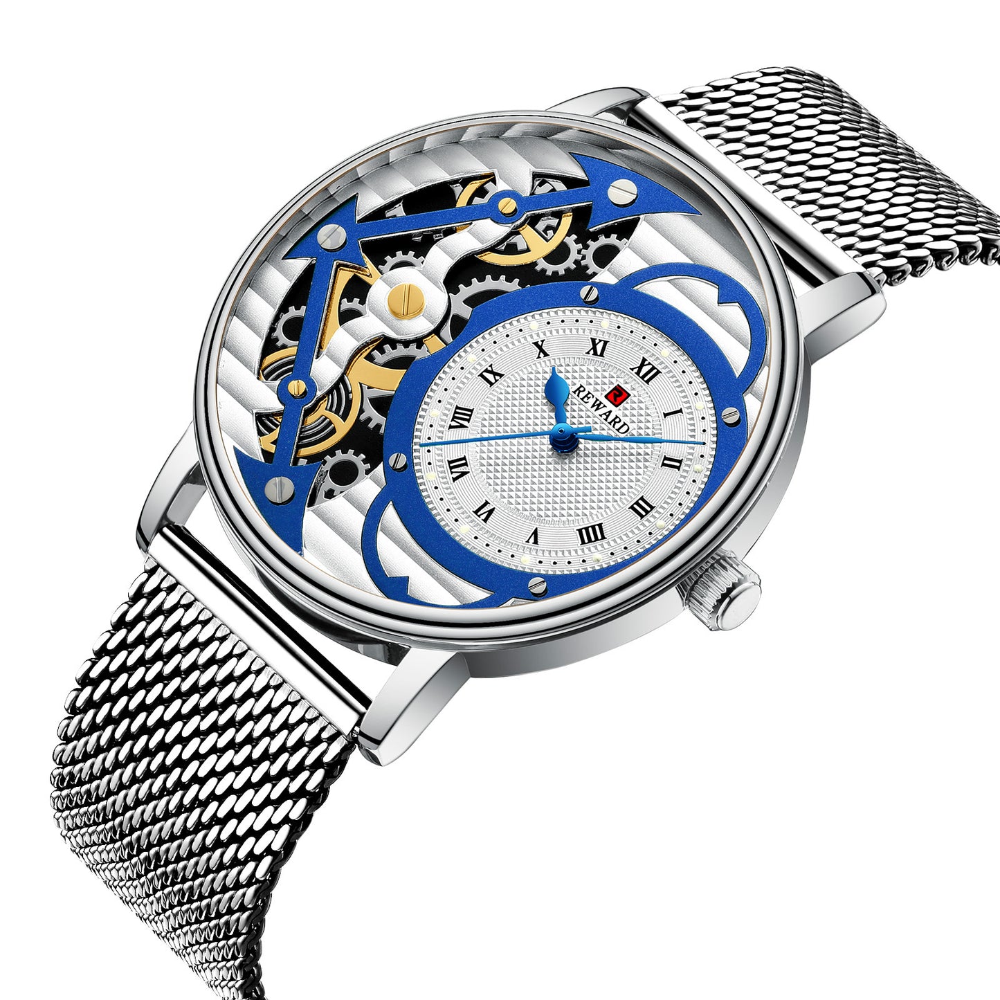 Mesh belt imitation mechanical watch