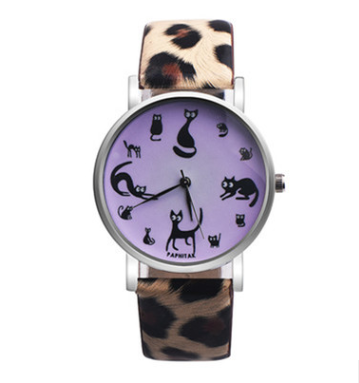 Explosive cat light skin girl belt watch small lazy animal quartz watch