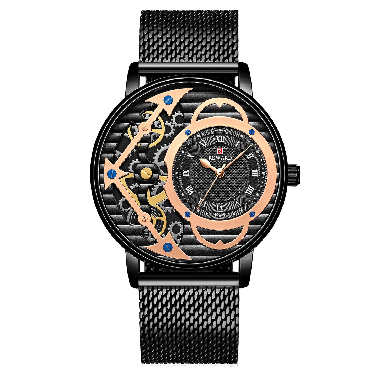 Mesh belt imitation mechanical watch