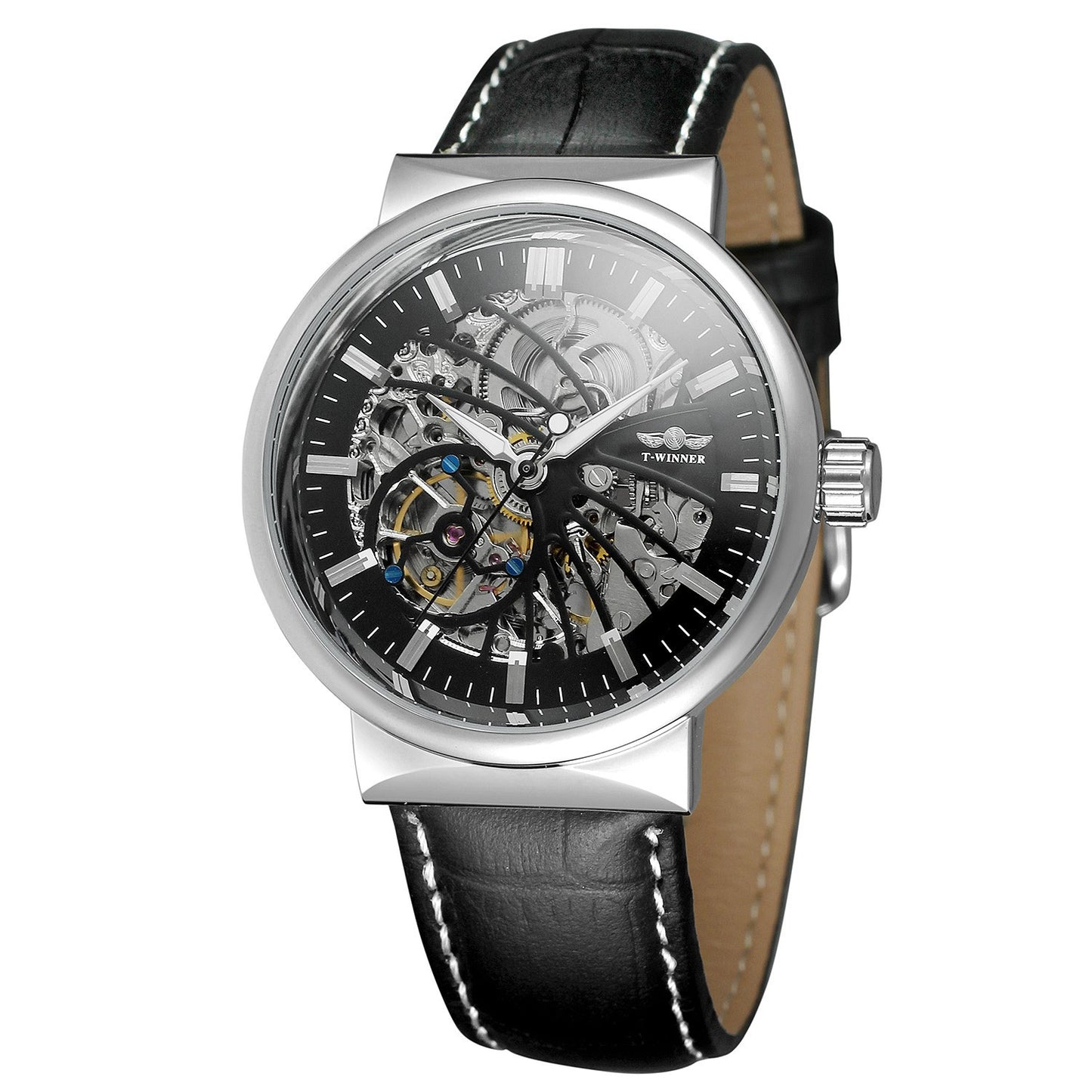 Fully hollow men's automatic mechanical watch