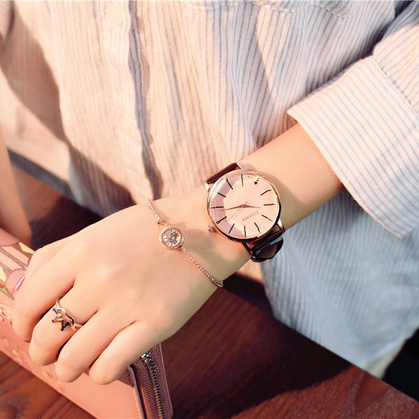 Polygonal mirror ladies watch