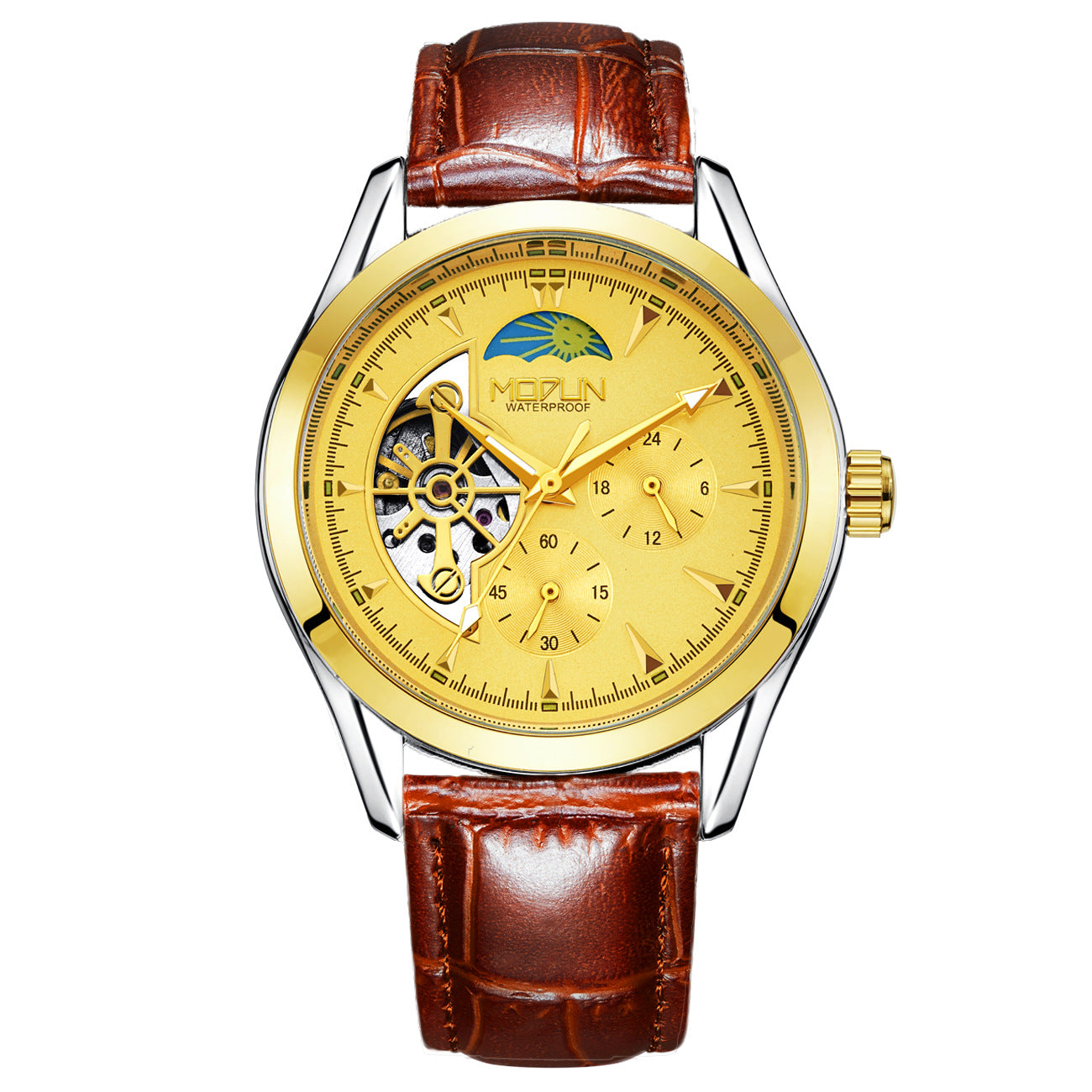 Six-pin three-eye automatic mechanical watch