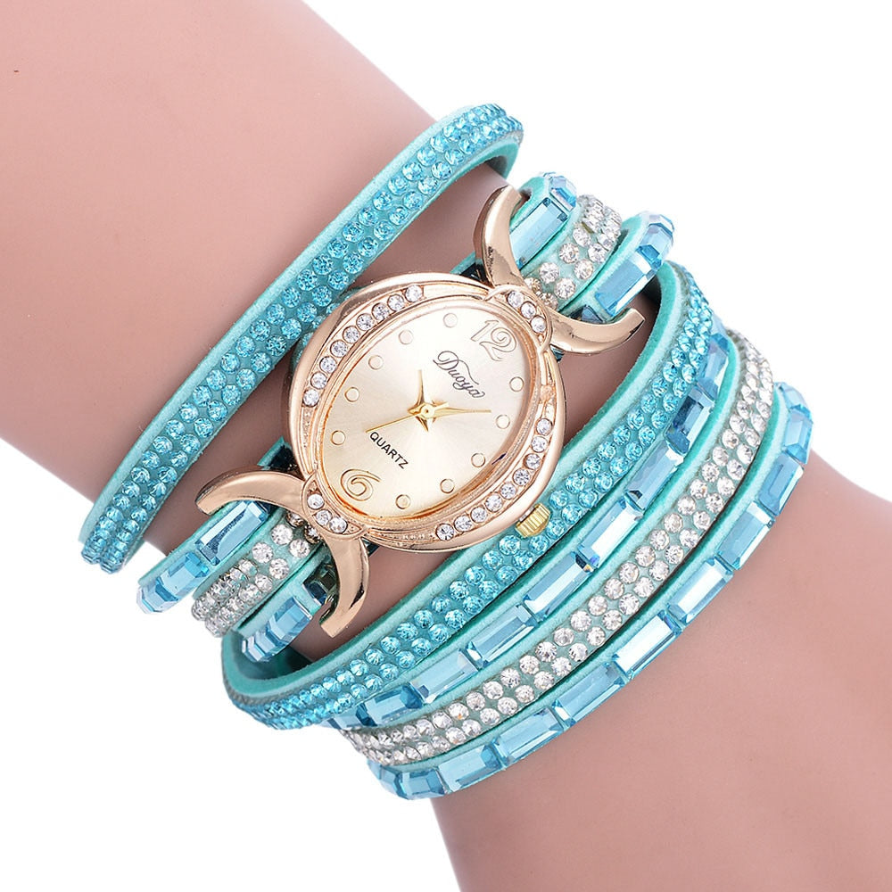 New Casual Rhinestone Watch Dress Ladies Bracelet Watch