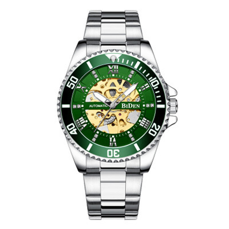 Mechanical Hollow Waterproof Luminous Steel Band Watch