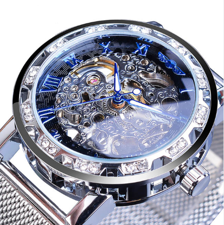 WINNER hollow diamond men's semi-automatic mechanical watch