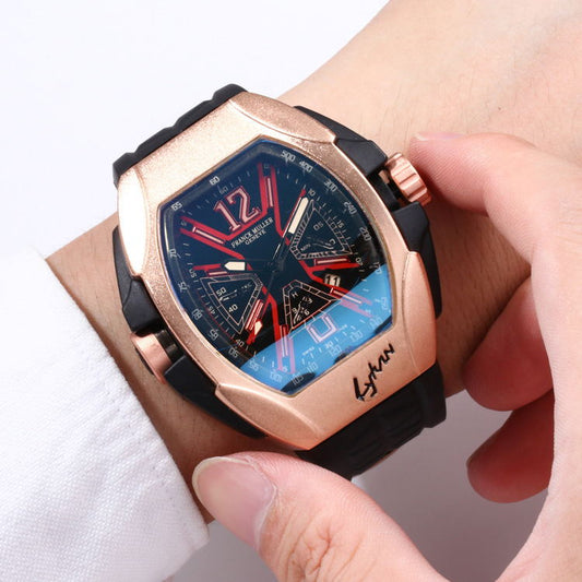 Silicone quartz watch for casual fashion men