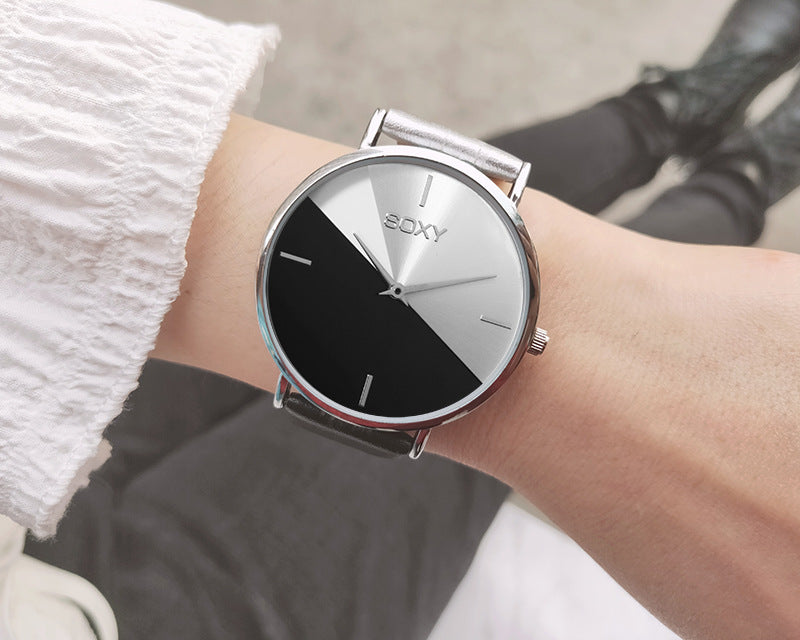 Girls casual watch with dual color dial