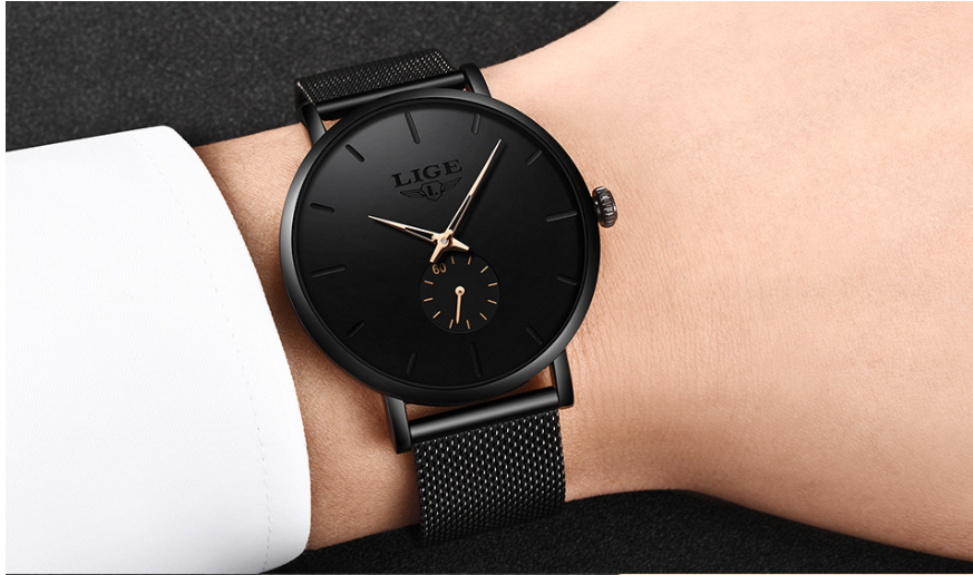 Men's mesh belt quartz watch