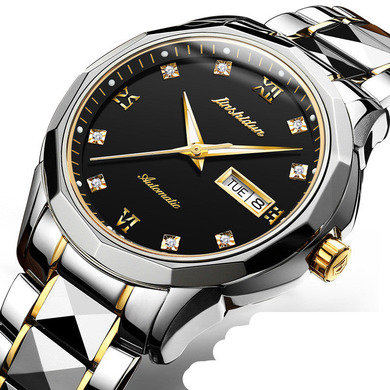 Tungsten steel waterproof mechanical watch