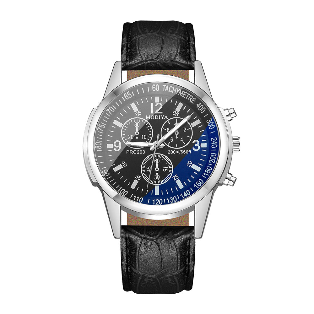 Fashion Blue Glass Belt Men's Watch Watches Men's Quartz Watches