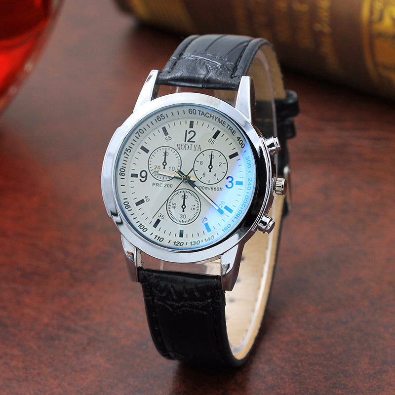 Fashion Blue Glass Belt Men's Watch Watches Men's Quartz Watches