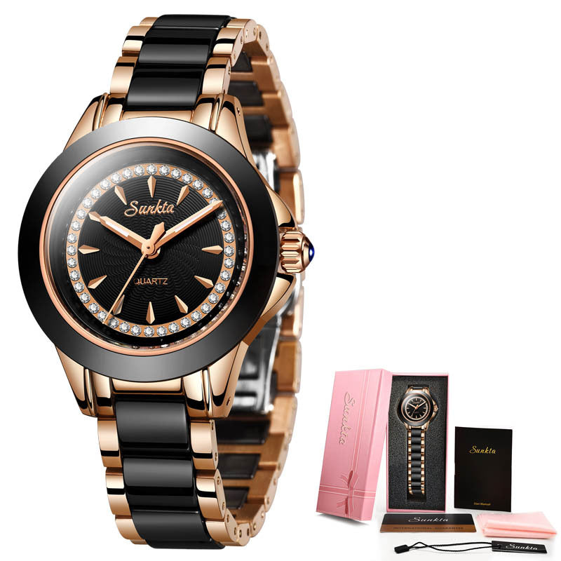 Fashion Women's Watch Luxury Ceramic Analog Watch